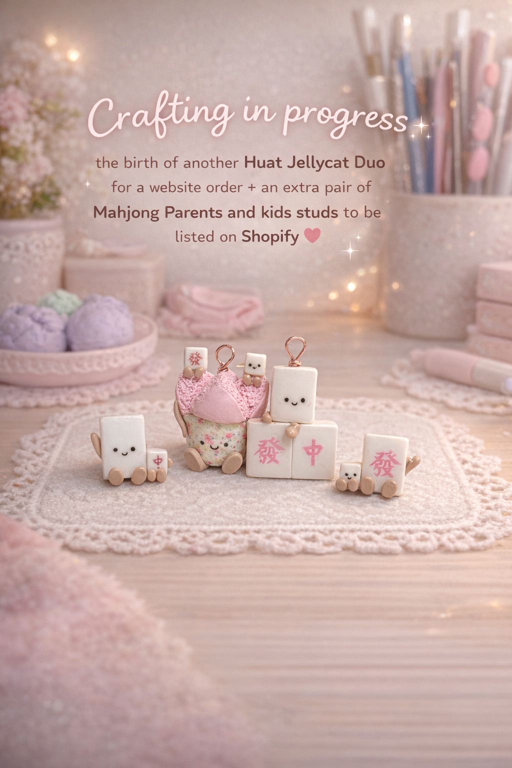 The Mahjong Family earring studs