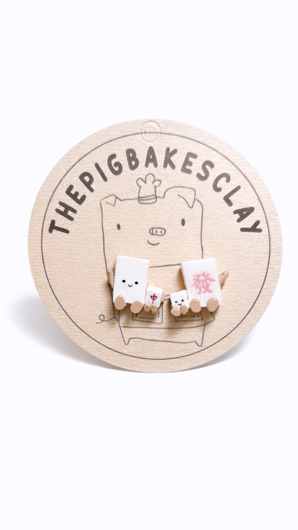 The Mahjong Family earring studs