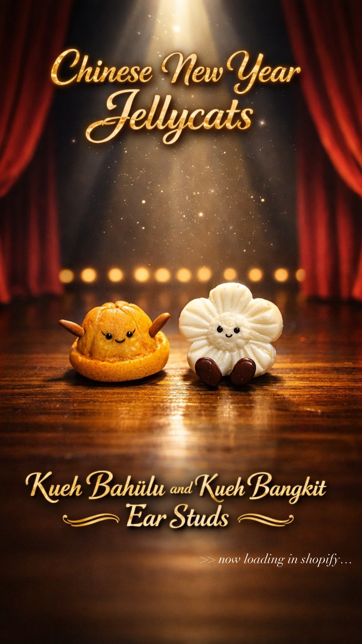 Kueh Bahulu and Kueh Bangkit Jellycat Earring Studs