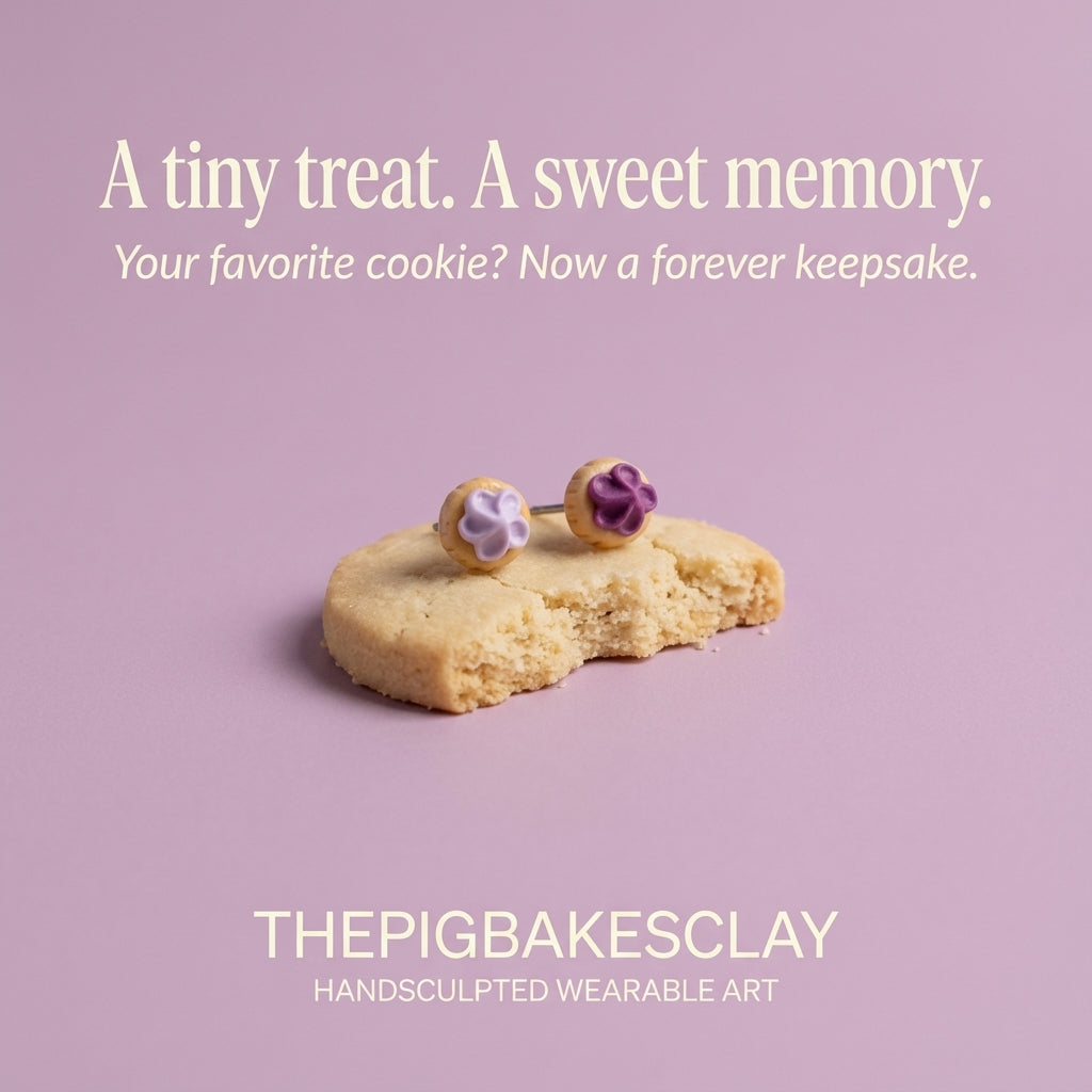 Iced Gem Biscuit Earring Studs