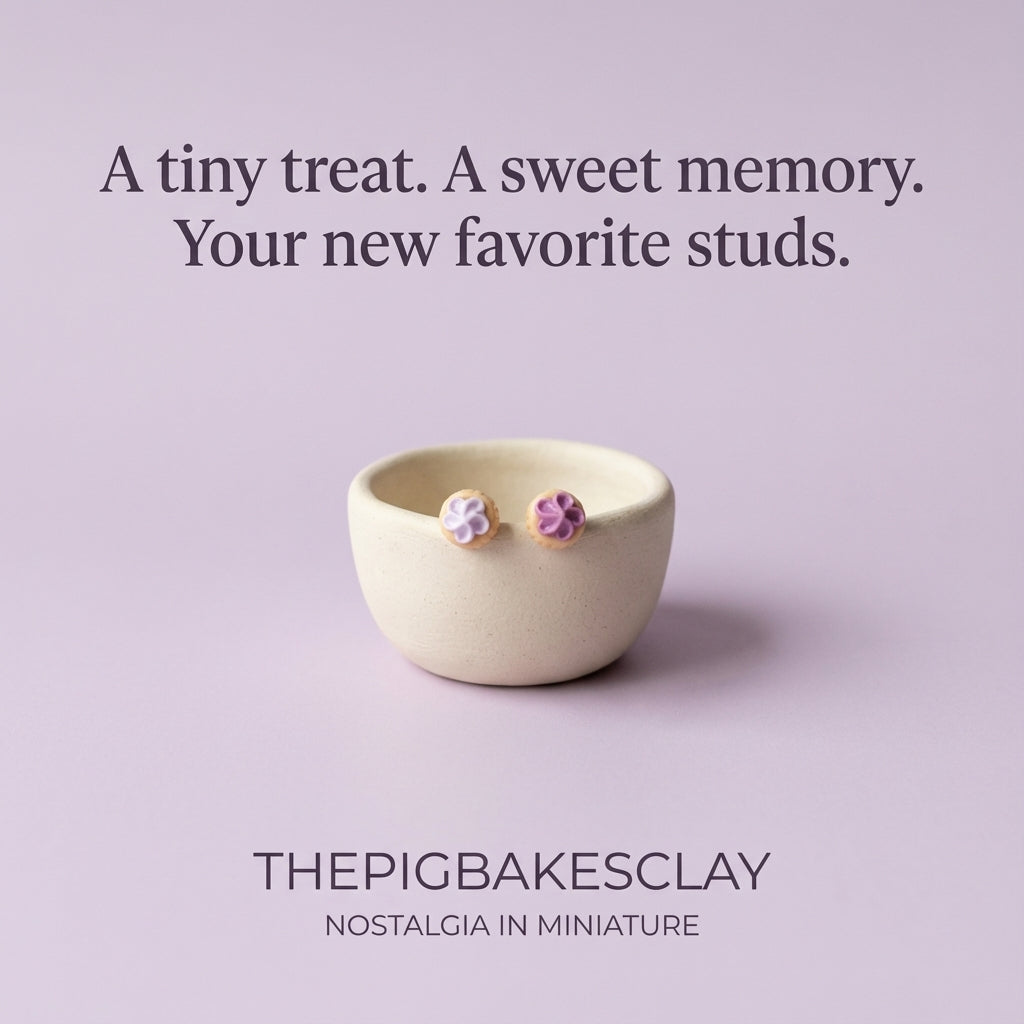 Iced Gem Biscuit Earring Studs