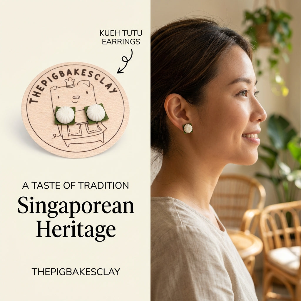 Kueh Tutu Earring Studs