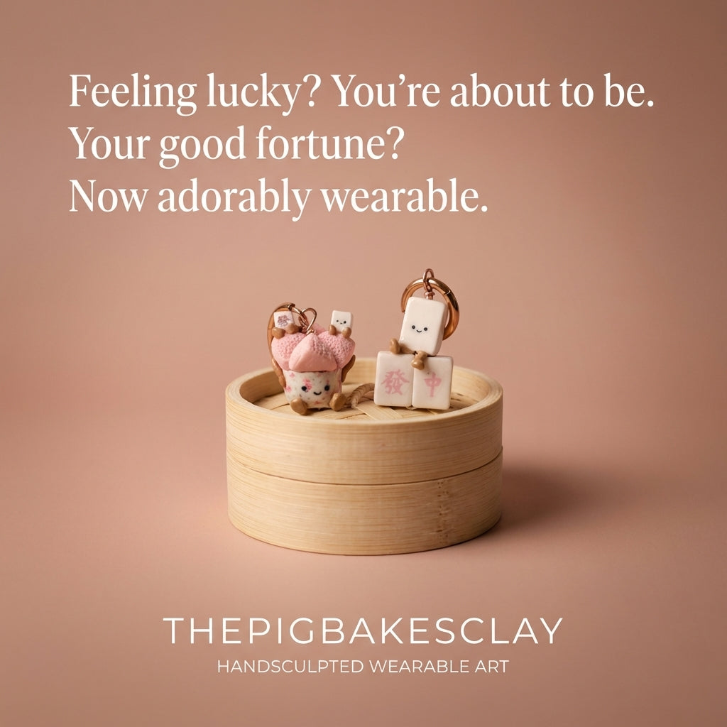 Huat Kueh and Mahjong Jellycat Rose Gold Hoop Huggies