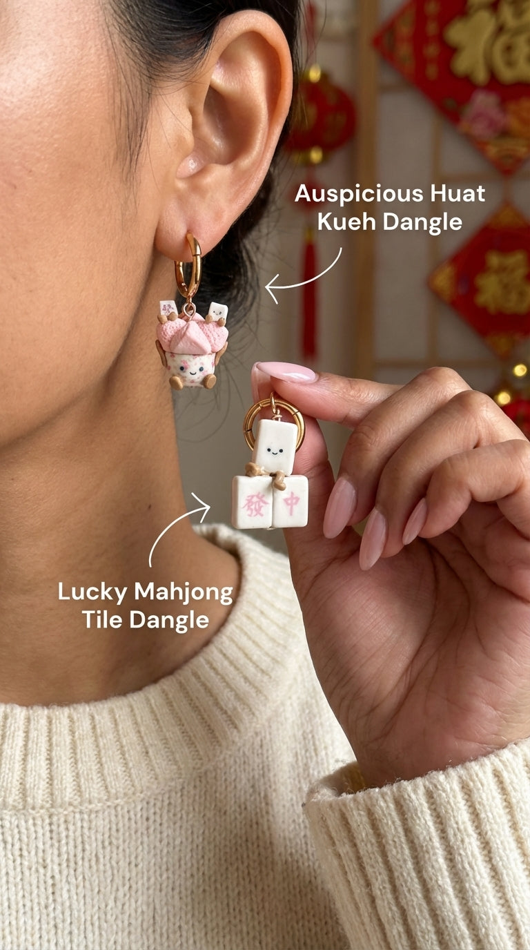 Huat Kueh and Mahjong Jellycat Rose Gold Hoop Huggies