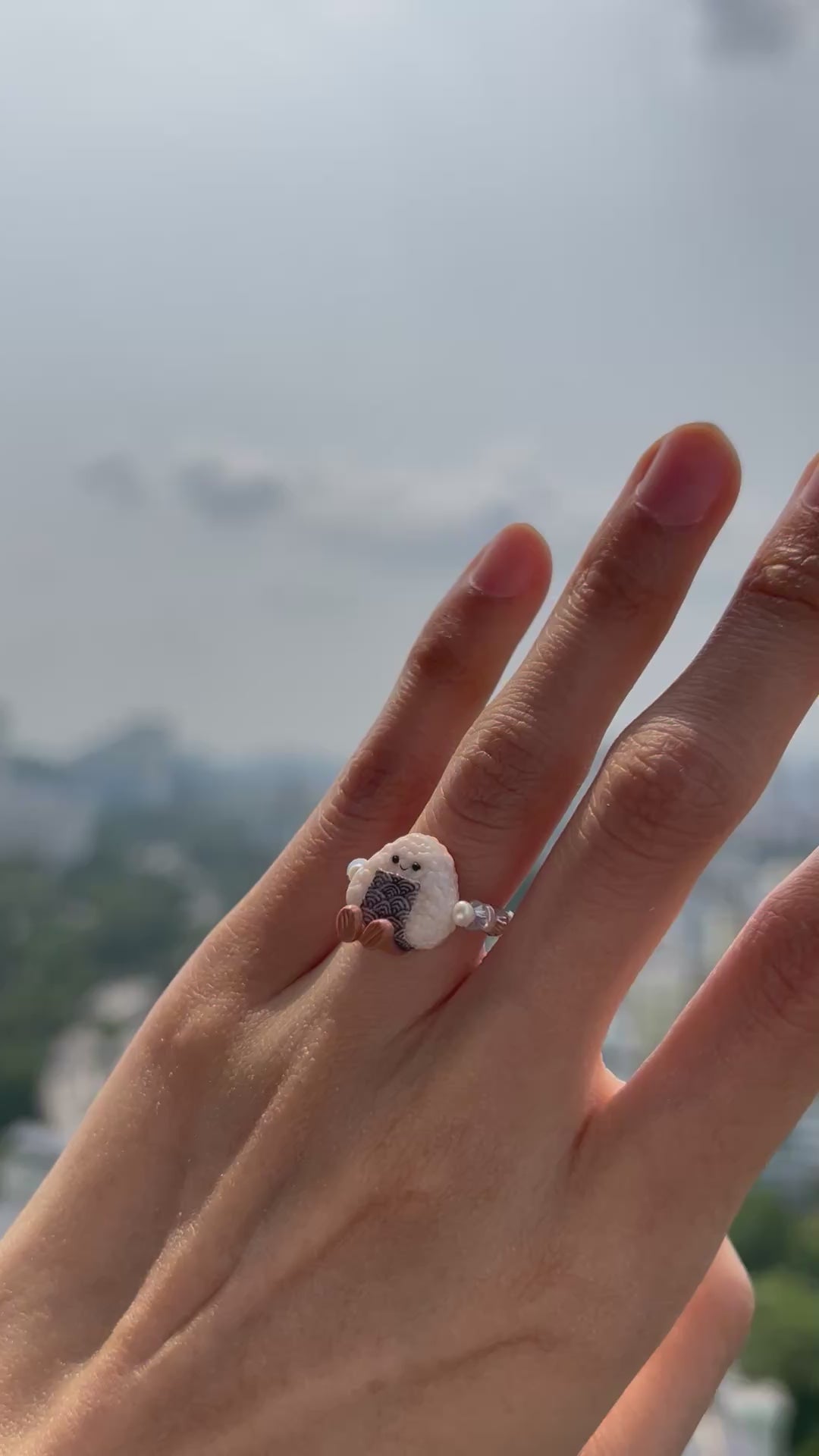 Ocean Onigiri Beaded Ring
