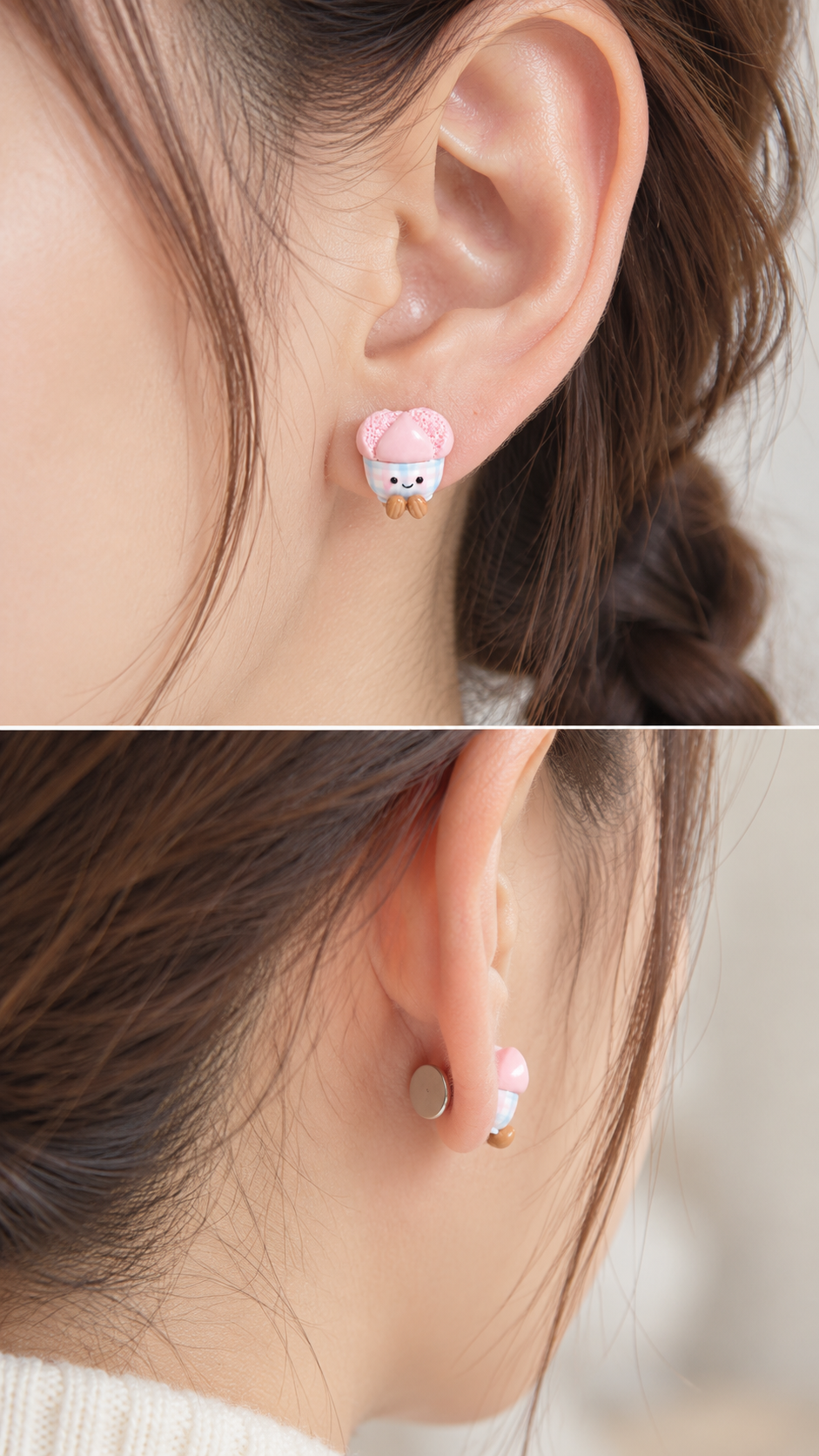 Smiley huat kueh gingham charm only, for flatbacks and earstuds